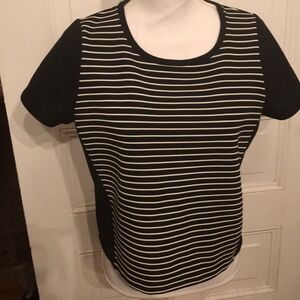 EUC Size M Black & White Striped Shirt B1